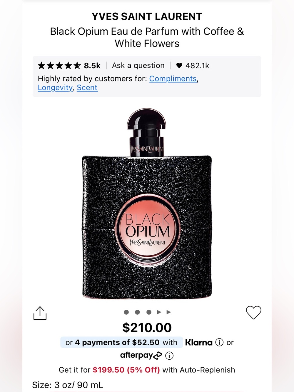 🌸YVES SAINT LAURENT YSL Black Opium EDP Dabber Deluxe Mini 7.5 mL - Picture 2 of 7